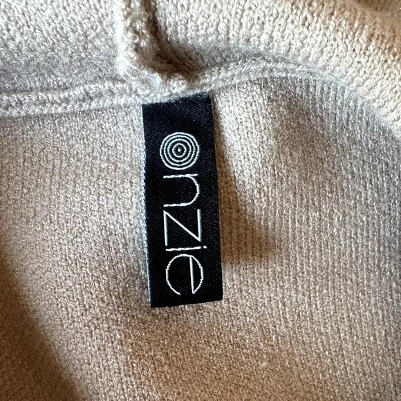 Onzie Women's Hoodie Top S/M Sand Beige Crop Long Sleeve Casual Comfy Loungewear - Picture 4 of 7